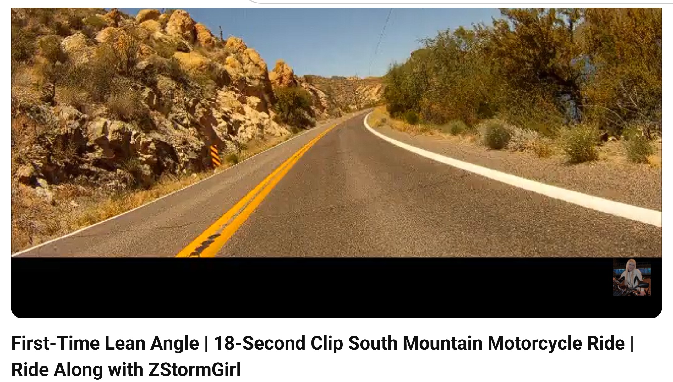 First-Time Lean Angle | 18-Second Clip South Mountain Motorcycle Ride | Ride Along with ZStormGirl