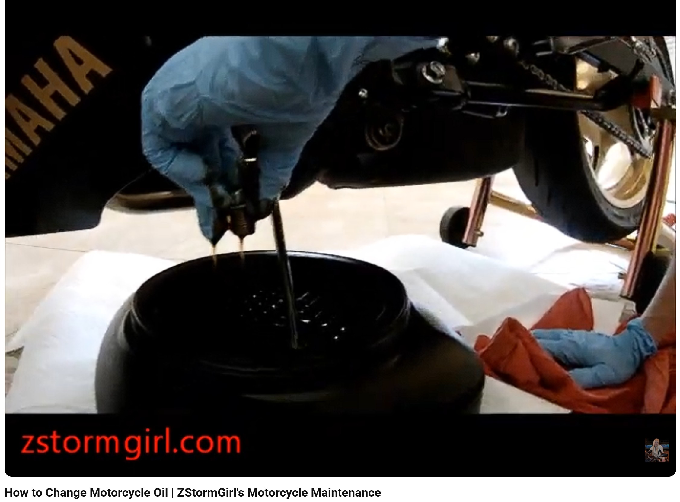 How to Change Motorcycle Oil | ZStormGirl's Motorcycle Maintenance