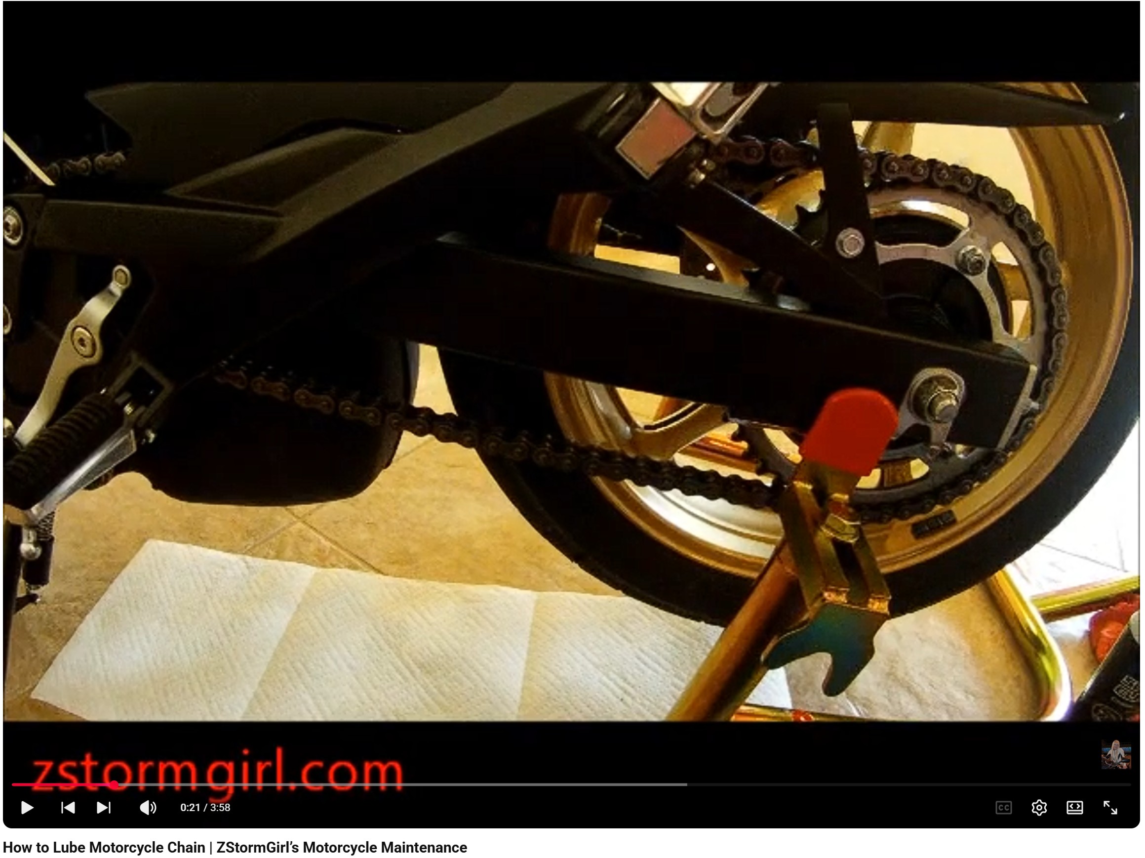 How to Lube Motorcycle Chain | ZStormGirl’s Motorcycle Maintenance